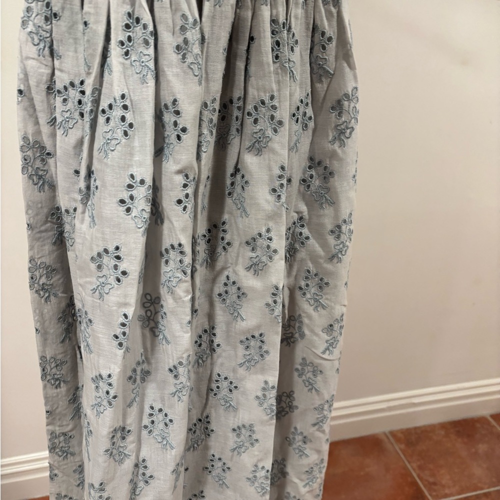 THE GREAT. Blue and White Floral Maxi Dress - Picture 2 of 4